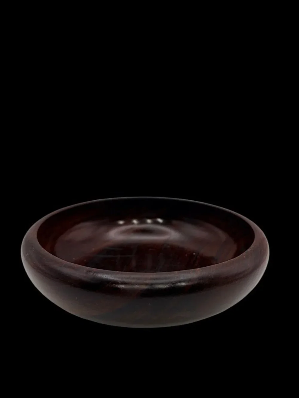 Vintage Japanese Kashiki Rosewood Snack Bowl | Hand Turned Wooden Serving Dish